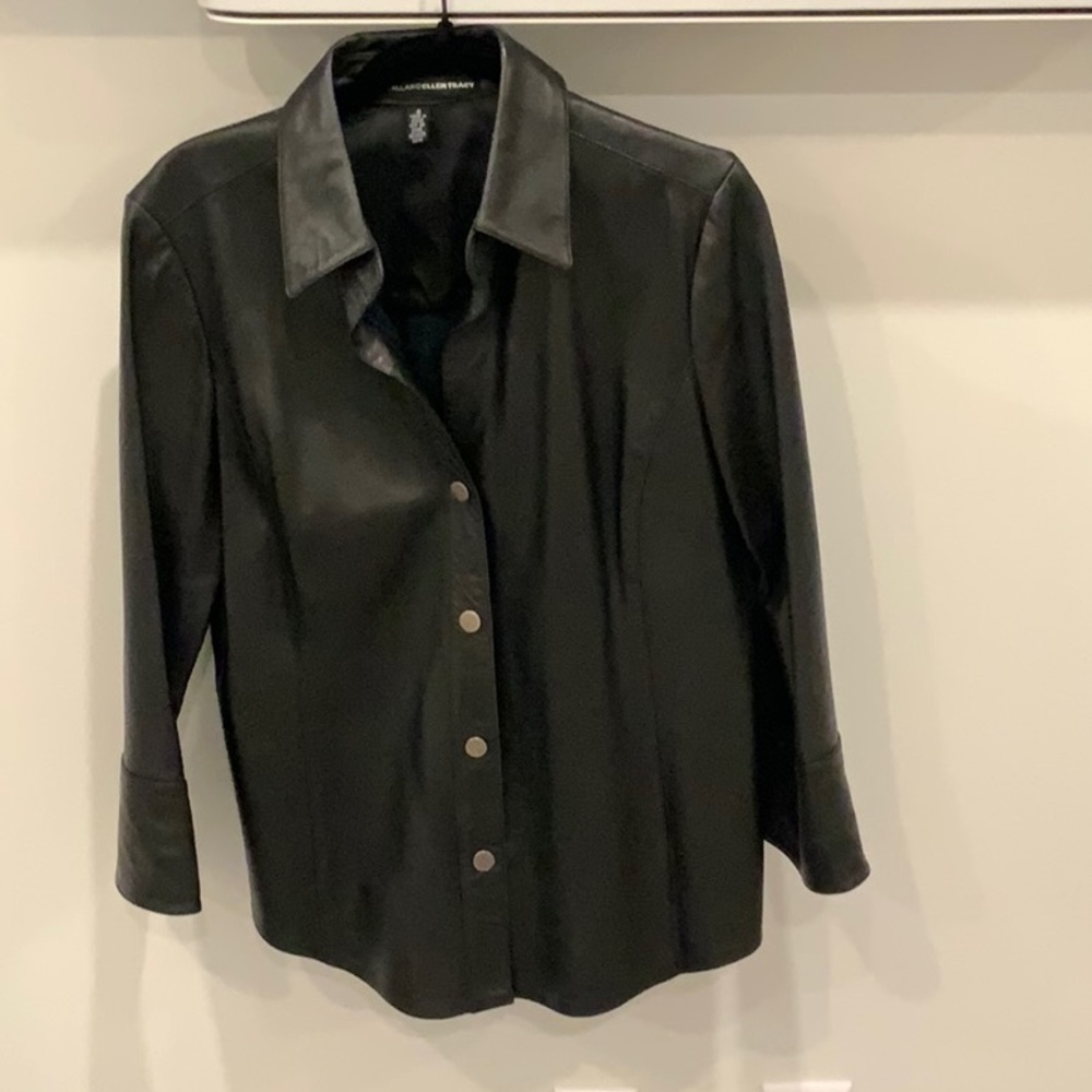 Black leather shirt/jacket